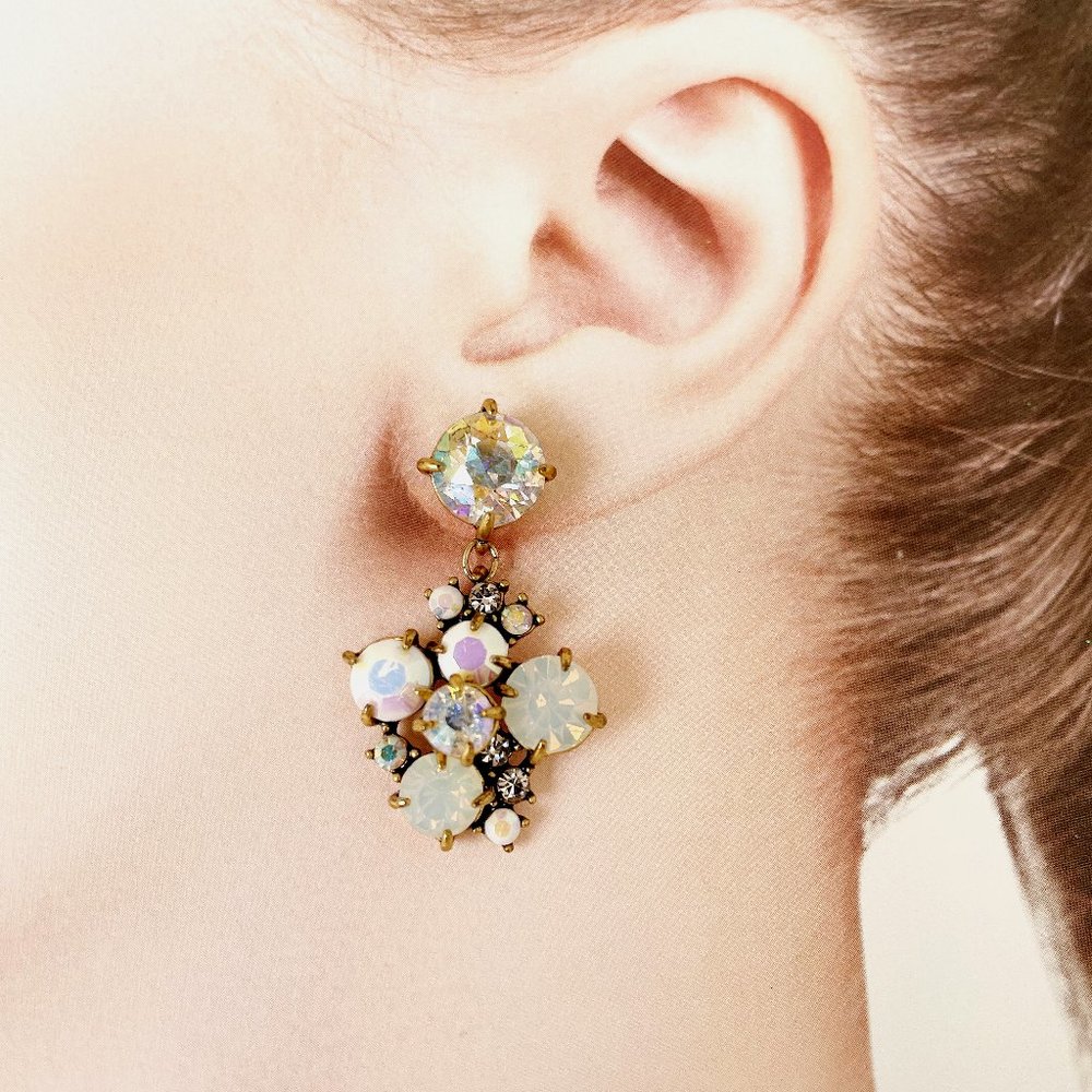 J Crew Aurora Borealis Crystal Dangle Earrings
